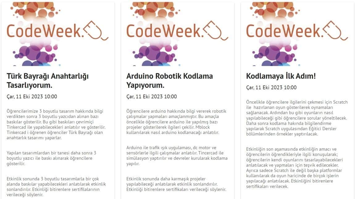 AB Kod Haftası (CodeWeek) Etkinlikleri...